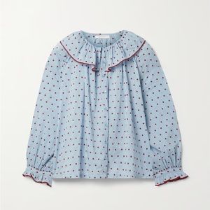 DÔEN Jemma Swiss-dot 100% organic cotton-voile blouse XXL